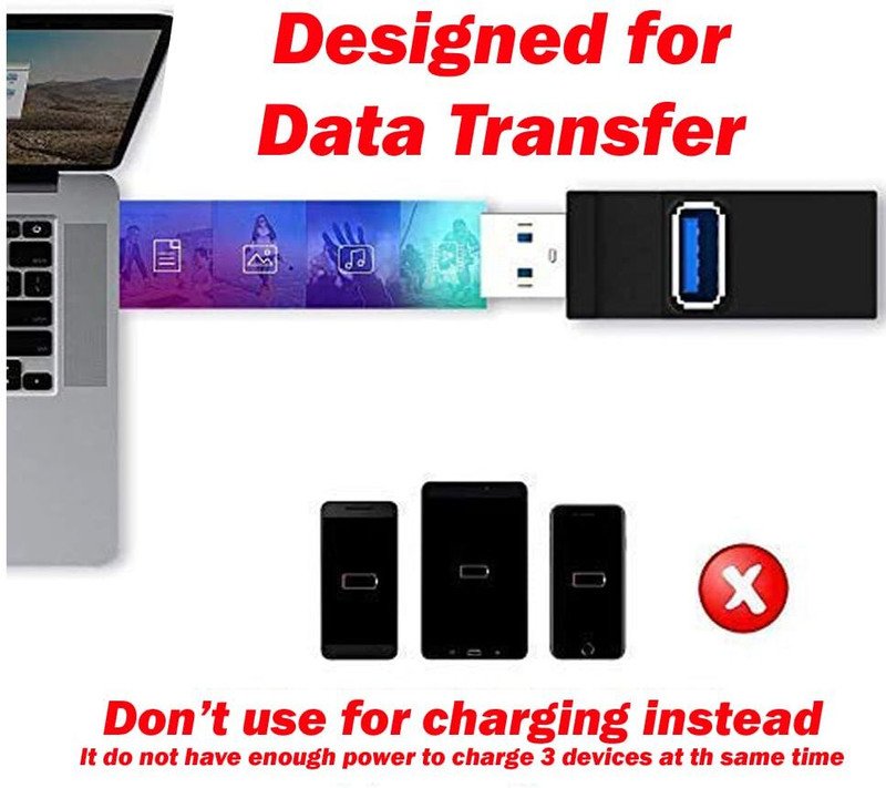 VOOCME 3 Port USB Data Hub High Speed Splitter, Compact Universal Data Transfer for Windows and Mac OS - image 5
