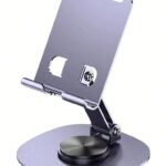 VOOCME 360°Rotation Height Adjustable Phone Holder Cell Phone Stand, 360°Rotation Height Adjustable Phone Holder for Desk Aluminium Rotatable Laptop Stand with Adjustable Height Compatible with Universal Laptops - image 2