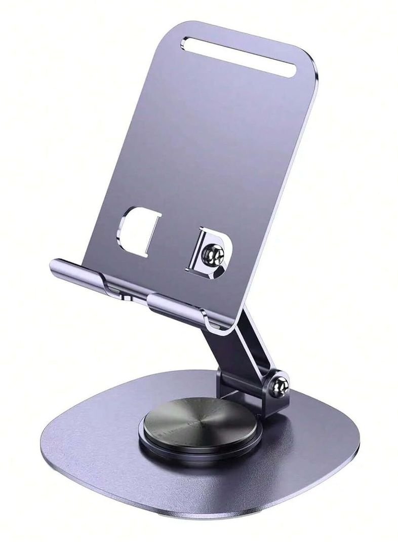 VOOCME 360°Rotation Height Adjustable Phone Holder Cell Phone Stand, 360°Rotation Height Adjustable Phone Holder for Desk Aluminium Rotatable Laptop Stand with Adjustable Height Compatible with Universal Laptops - image 2