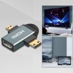 VOOCME Black 2 in 1 HD Mini HDMI/Micro HDMI to HD-MI Adapter, Mini HD-MI and Micro HD-MI Male Phone Converter - image 3
