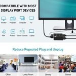VOOCME Displayport Switch, 8K@30Hz Bi-Directional DP 1.4 Switcher, Two-Way DP Switch Selector Box 2x1 or 1x2, 4K@120Hz Manual Display Port Splitter 2 in 1 Out Laptop Accessory - image 5
