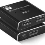 VOOCME Displayport Switch, 8K@30Hz Bi-Directional DP 1.4 Switcher, Two-Way DP Switch Selector Box 2x1 or 1x2, 4K@120Hz Manual Display Port Splitter 2 in 1 Out Laptop Accessory - image 1