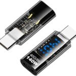 VOOCME 1 Pack USB-C Adapter with LED Display, USB Type C Male to Female Connector Type C Male to Female Connector -008 Laptop Accessory - image 1