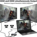 VOOCME HDMI Adapter 0.4 m USB Hub USB C Hub USB C to Dual HDMI Adapter 4 in 1 USB ADAPTER - image 5