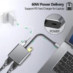 VOOCME HDMI Adapter 0.4 m USB Hub USB C Hub USB C to Dual HDMI Adapter 4 in 1 USB ADAPTER - image 2