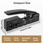 VOOCME Ultimate Pass Thru Crimper for Cat5 Cat5e Cat6 Network Connectors Cat6a Cat7 Shielded Modular Plugs RJ45 RJ12 RJ11 (Strip Cut and Crimp All-in-One. Handle) Corded Crimper - image 5