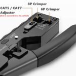 VOOCME Ultimate Pass Thru Crimper for Cat5 Cat5e Cat6 Network Connectors Cat6a Cat7 Shielded Modular Plugs RJ45 RJ12 RJ11 (Strip Cut and Crimp All-in-One. Handle) Corded Crimper - image 4