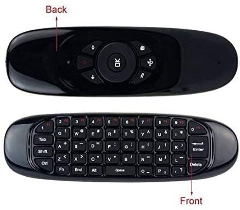 VOOCME Air Mouse Remote, C120 USB 2.4G Wireless Keyboard and Mouse Air Fly Remote Wireless Thumb-size Laptop Keyboard Compatible with Desktop, Laptop, Mac - image 1