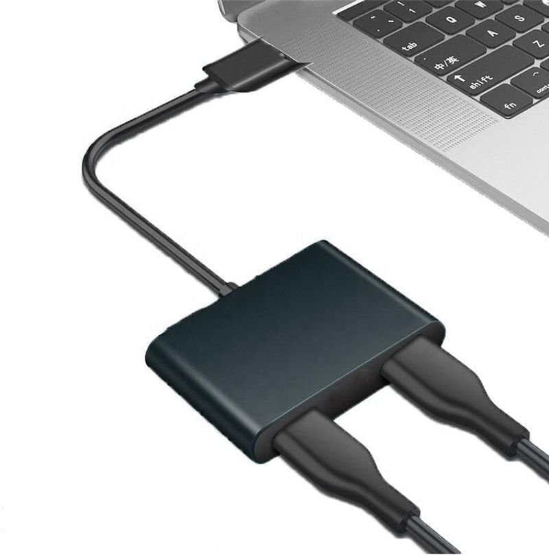 VOOCME USB 3.0 to Dual HDMI Adapter 4K/1080P, Dual Monitor Converter – Grey USB 3.0 to Dual HDMI Adapter, 4K@30Hz & 1080P@60Hz Converter USB Hub - image 2