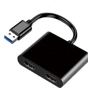 VOOCME USB 3.0 to Dual HDMI Adapter 4K/1080P, Dual Monitor Converter – Grey USB 3.0 to Dual HDMI Adapter, 4K@30Hz & 1080P@60Hz Converter USB Hub - image 1