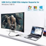 VOOCME VGA Cable 0.4 m USB 3.0 to HDMI VGA Adapter Converter 2 in 1 USB to HDMI VGA - image 3