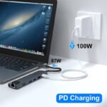 VOOCME USB C Hub, 7 in 1 Type C Adapter with USB C to HDMI,1Gbps Ethernet RJ45,100W Gaming Adapter - image 5