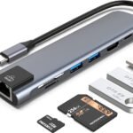 VOOCME USB C Hub, 7 in 1 Type C Adapter with USB C to HDMI,1Gbps Ethernet RJ45,100W Gaming Adapter - image 1