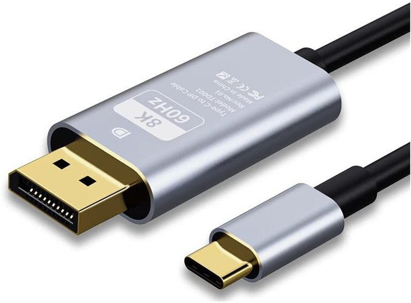 VOOCME Thunderbolt Cable 1.8 m Gold Plated USB C to DisplayPort Cable 8K@60Hz, 4K 144Hz 120Hz Thunderbolt 3 Cable - image 1