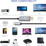 VOOCME Thunderbolt Cable 1.8 m Gold Plated USB C to DisplayPort Cable 8K@60Hz, 4K 144Hz 120Hz Thunderbolt 3 Cable - image 2