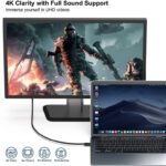 VOOCME Thunderbolt Cable 1.8 m Gold Plated USB C to DisplayPort Cable 8K@60Hz, 4K 144Hz 120Hz Thunderbolt 3 Cable - image 5