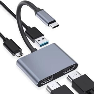 VOOCME Type C 0 A 0.5 m USB C to Dual HDMI Adapter 4K 60hz, Type C to HDMI Splitter for 2 Monitors, - image 1