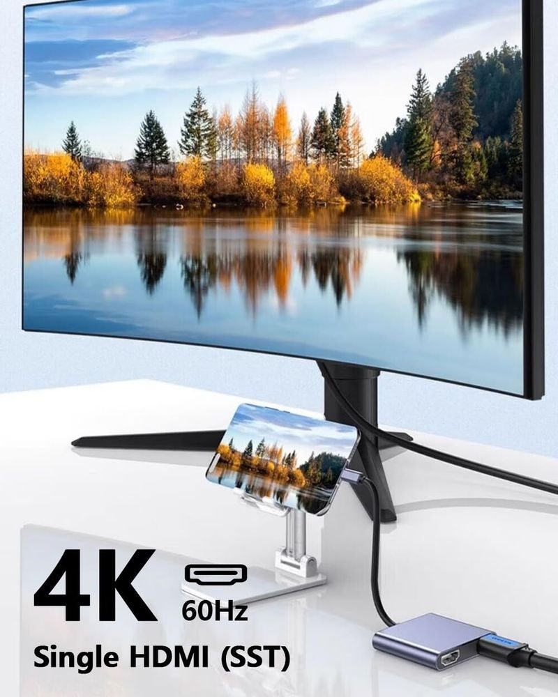 VOOCME Type C 0 A 0.5 m USB C to Dual HDMI Adapter 4K 60hz, Type C to HDMI Splitter for 2 Monitors, - image 3