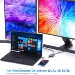 VOOCME USB Type C Cable 0 A 0.5 m USB C to Dual HDMI Adapter, Dual Monitors Adapter USB C Hub with 2 HDMI - image 4