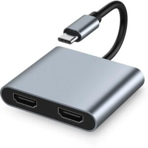 VOOCME USB Type C Cable 0 A 0.5 m USB C to Dual HDMI Adapter, Dual Monitors Adapter USB C Hub with 2 HDMI - image 1