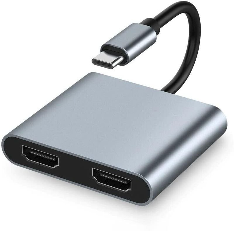 VOOCME USB Type C Cable 0 A 0.5 m USB C to Dual HDMI Adapter, Dual Monitors Adapter USB C Hub with 2 HDMI - image 1