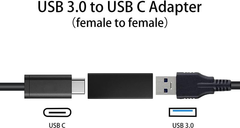 VOOCME USB C to USB 3.0 Adapter, USB to USB C Adapter, USB 3.0 Female to USB C Female Adapter Connector Compatible with G0ogle Pi-xel, Hua-wei etc 1 Pack USB Hub - image 2