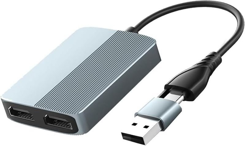 VOOCME USB C/USB 3.0 to Dual HDMI Adapter, HDMI Splitter Extended Display Adapter for Media Streaming Device - image 1
