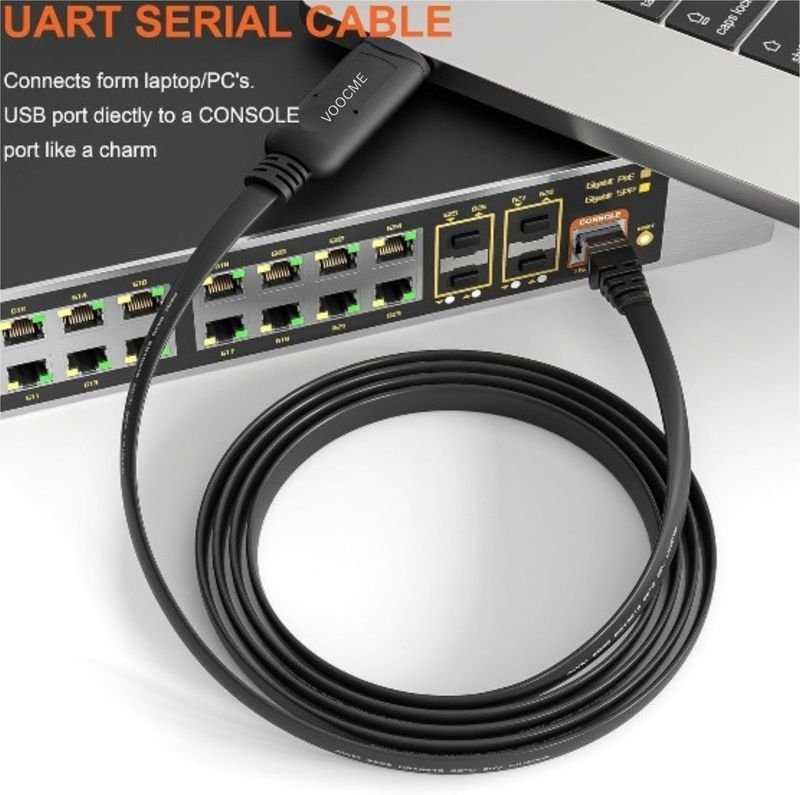 VOOCME Type C 2 A 1.8 m USB 3.0 to RJ45 LAN Converter Network Wired Cable USB Console Cable 1.5M USB to RJ45 Serial Adapter for Router Switch, Compatible with Windows - image 3