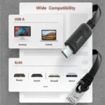 VOOCME Type C 2 A 1.8 m USB 3.0 to RJ45 LAN Converter Network Wired Cable USB Console Cable 1.5M USB to RJ45 Serial Adapter for Router Switch, Compatible with Windows - image 2