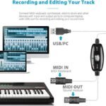 VOOCME 2-in-1 Cable 2 A 1.8 m NA USB Midi Cable Lead Adaptor for Musical Keyboard to PC Laptop- - image 2
