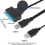 VOOCME USB Type C Cable 0.05 m NA USB 3.0 to SATA III Hard Drive Adapter Cable,USB SATA Adapter Cable Converter 22 pin - image 2