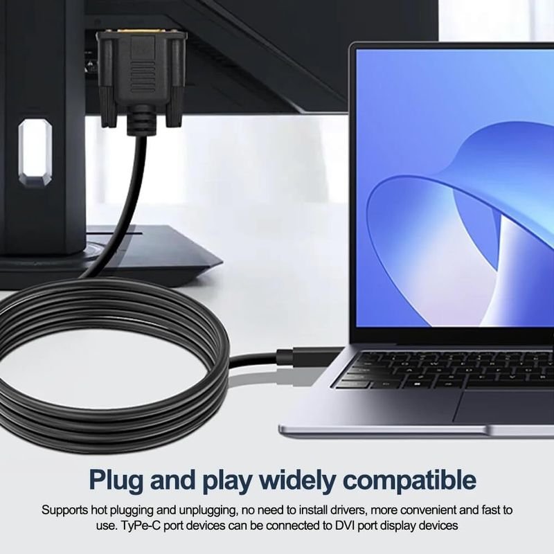 VOOCME VGA Cable 2 A 1.8 m NA USB Type C 3.1 to VGA Adapter Cable 1080P Type C Male to VGA Male Video Converter Cable - image 5