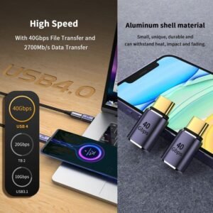 VOOCME USB Type C Male to Female Adapter Extender Support 100W, 40Gbps, 8K@60Hz for Gaming Adapter - image 1