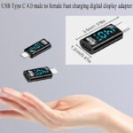 VOOCME 1 Pack USB-C Adapter with LED Display, USB Type C Male to Female Connector Type C Male to Female Connector -008 Laptop Accessory - image 4