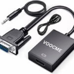 VOOCME TV-out Cable VGA Male to HDMI Female Converter Adaptor with 3.5MM Audio Jack Full HD 1080P - image 1
