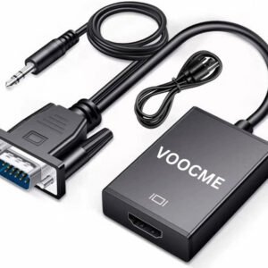 VOOCME TV-out Cable VGA Male to HDMI Female Converter Adaptor with 3.5MM Audio Jack Full HD 1080P - image 1
