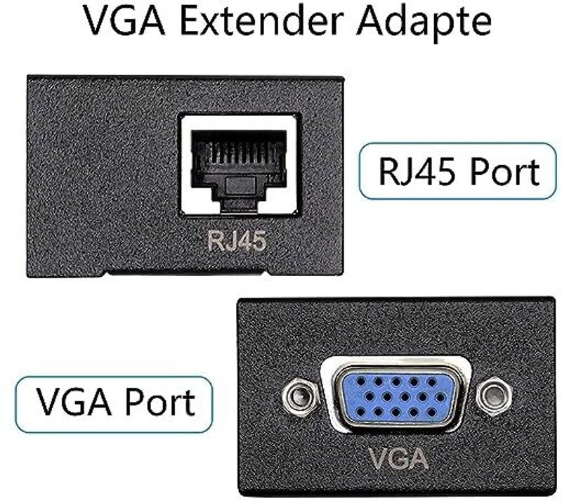 VOOCME VGA Signal Extender 60M VGA Female to LAN Cat5 RJ45 Ethernet Media Streaming Device - image 2