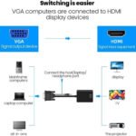 VOOCME TV-out Cable VGA Male to HDMI Female Converter Adaptor with 3.5MM Audio Jack Full HD 1080P - image 3