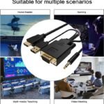 VOOCME HDMI Cable 1.8 m VGA to HDMI Cable 6Ft, VGA to HDMI Adapter with USB Power and Audio - image 5