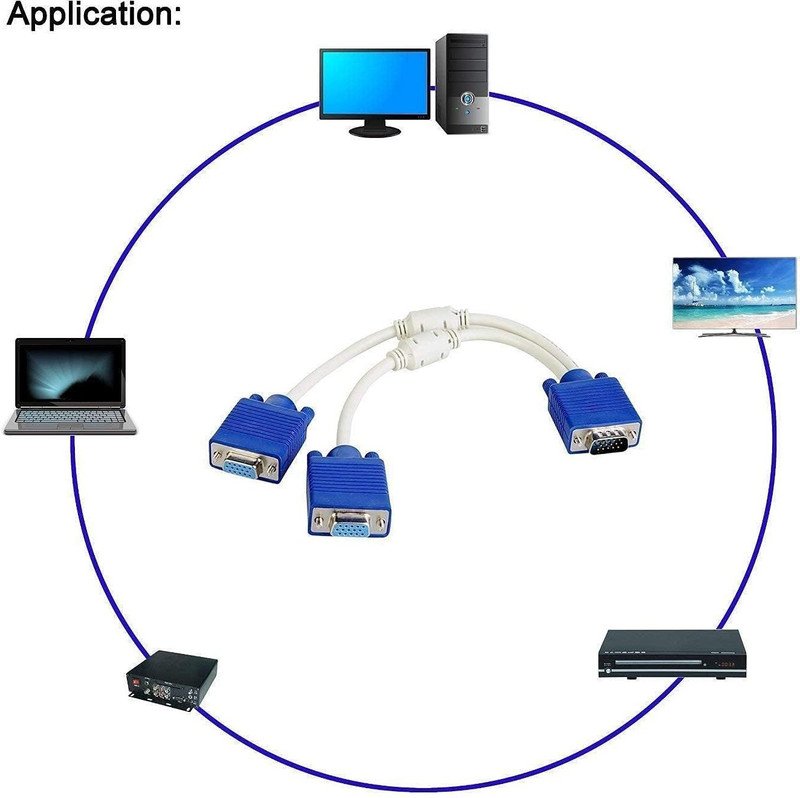 VOOCME VGA Cable 0.27 m y splitter vga moniter cable-007 - image 4