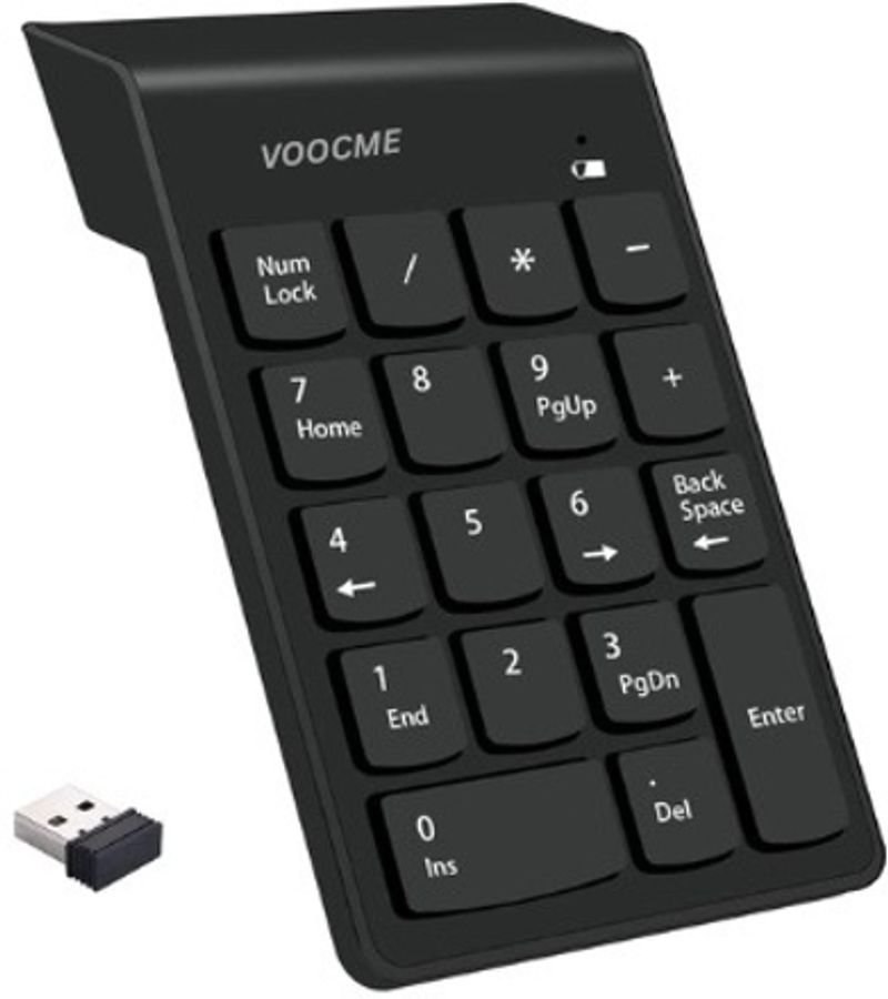 VOOCME Wireless Numeric Keypad 18Keys Portable Number Numpad with 2.4G Mini USB Bluetooth Laptop-size Laptop Keyboard Compatible with Desktop, Laptop, Mac - image 1